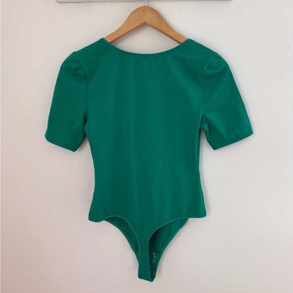 Free People NWOT Green Short Sleeve Bodysuit - Picture 2 of 6